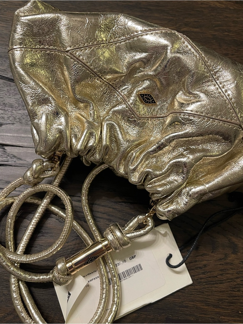 ba&sh Metallic Gold Mini Shoulder Bag - Picture 10 of 12